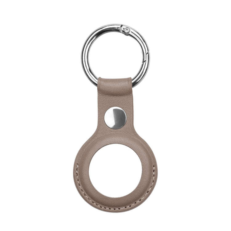 Anti-scratch Top-layer Cowhide Leather Case Cover with Switchable Keychain Ring for AirTag 2nd Ge...