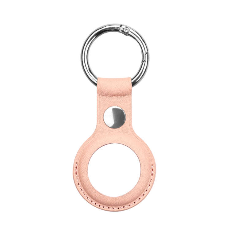 Anti-scratch Top-layer Cowhide Leather Case Cover with Switchable Keychain Ring for AirTag 2nd Ge...
