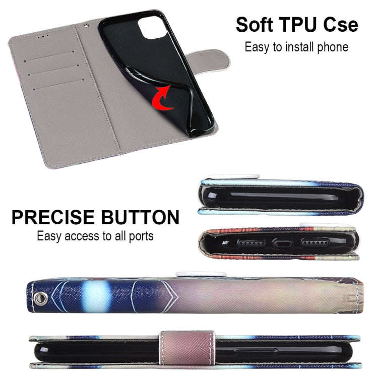 Coloured Drawing Cross Texture Horizontal Flip PU Leather Case with Holder & Card Slots & Wallet ...