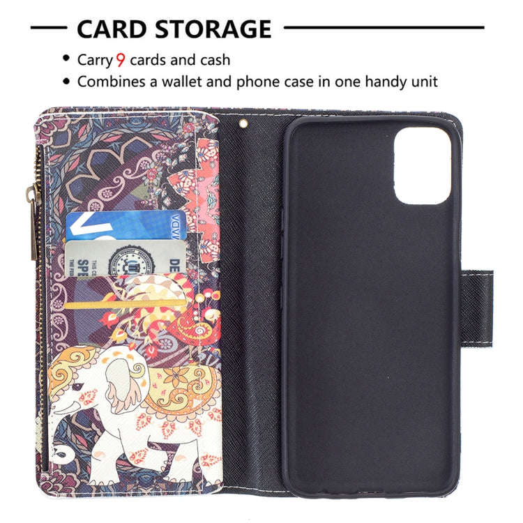 Colored Drawing Pattern Zipper Horizontal Flip Leather Case with Holder & Card Slots & Wallet, Fo...