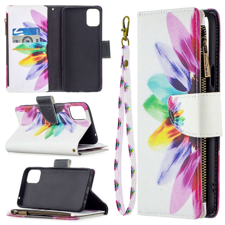 Colored Drawing Pattern Zipper Horizontal Flip Leather Case with Holder & Card Slots & Wallet, Fo...