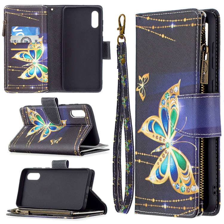 Colored Drawing Pattern Zipper Horizontal Flip Leather Case with Holder & Card Slots & Wallet, Fo...