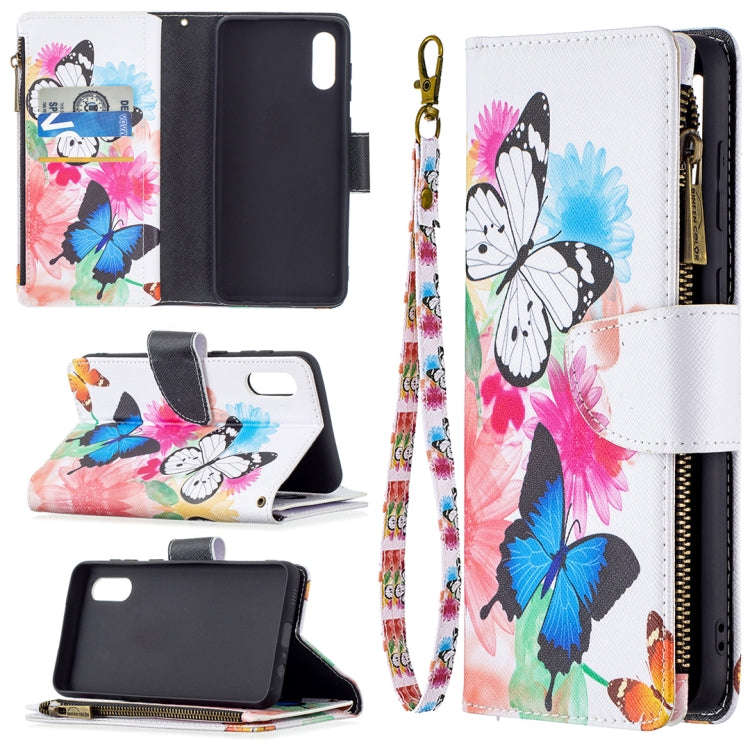 Colored Drawing Pattern Zipper Horizontal Flip Leather Case with Holder & Card Slots & Wallet, Fo...