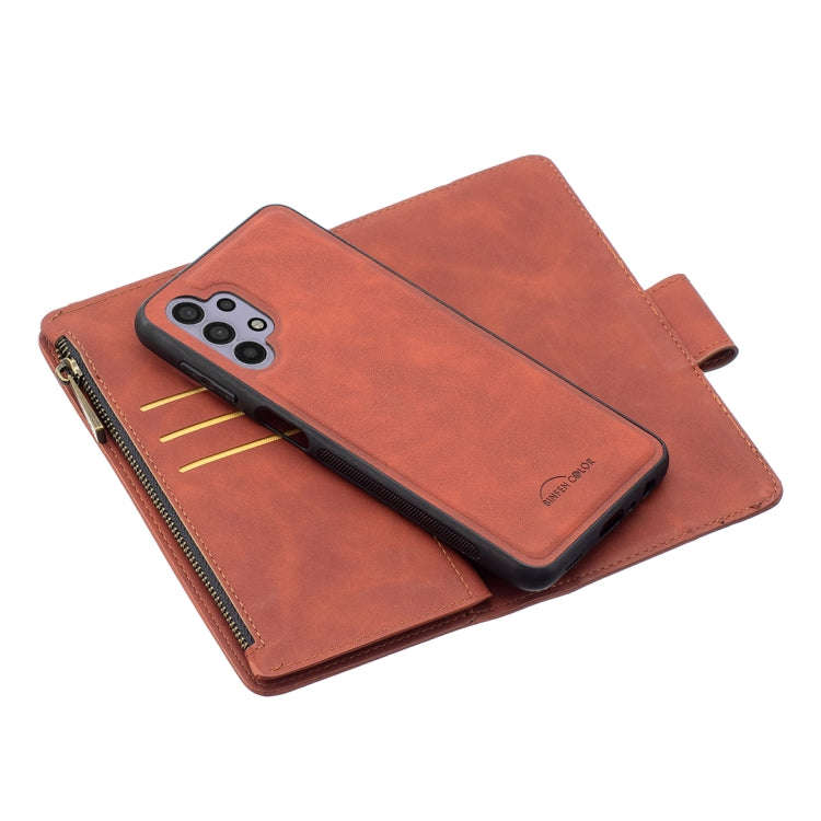 Skin Feel Detachable Magnetic Zipper Horizontal Flip PU Leather Case with Multi-Card Slots & Hold...