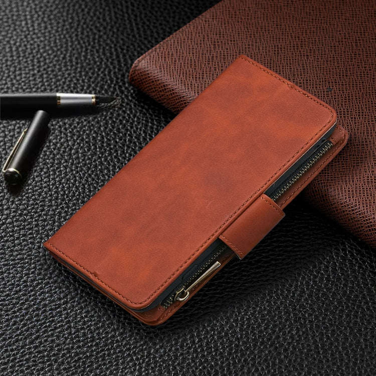 Skin Feel Detachable Magnetic Zipper Horizontal Flip PU Leather Case with Multi-Card Slots & Hold...