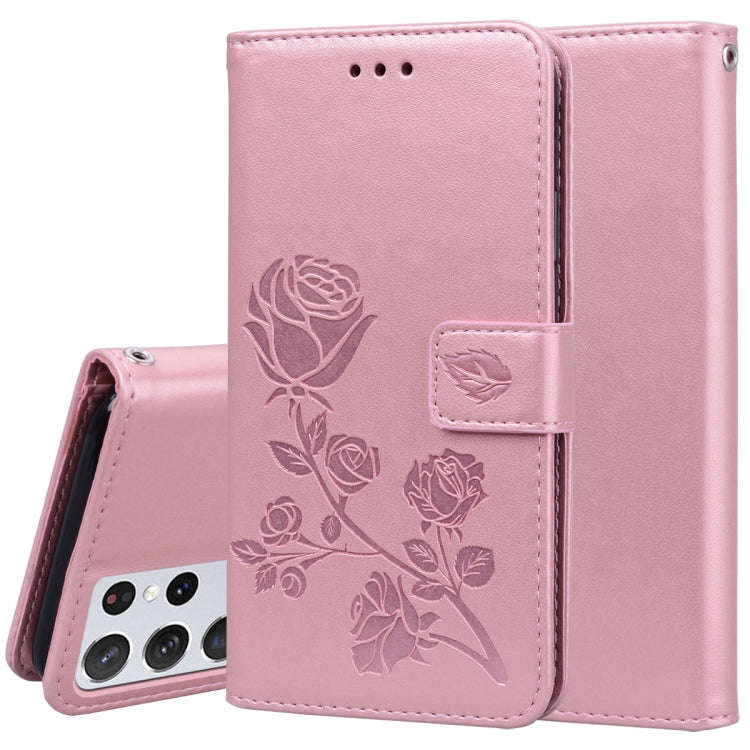 Rose Embossed Horizontal Flip PU Leather Case with Holder & Card Slots & Wallet, For Samsung Gala...