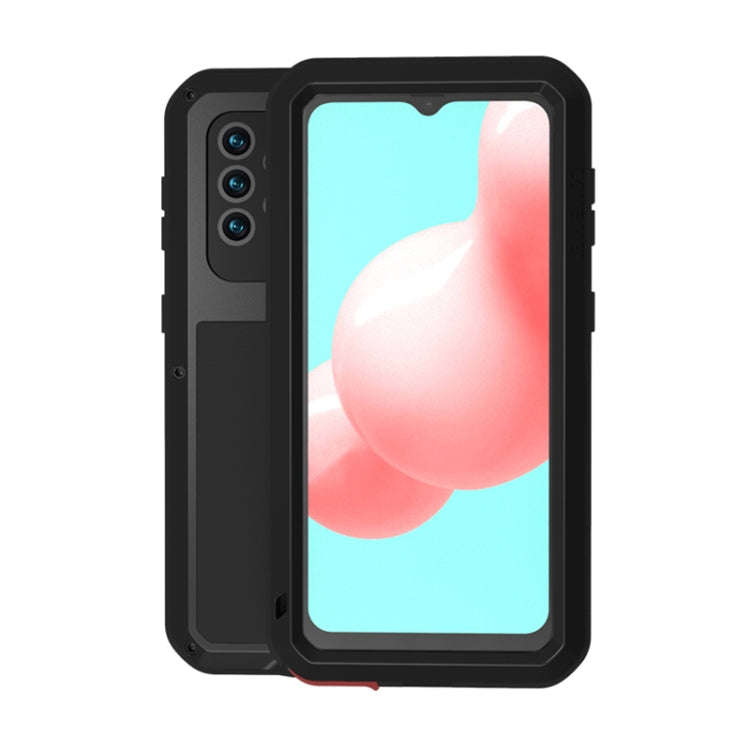LOVE MEI Metal Shockproof Waterproof Dustproof Protective Case with Glass, For Samsung Galaxy A32...