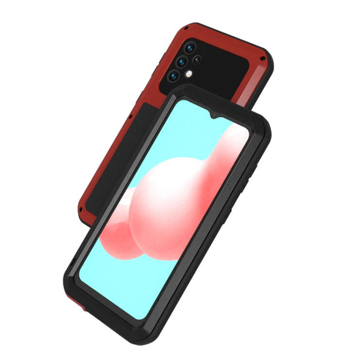 LOVE MEI Metal Shockproof Waterproof Dustproof Protective Case with Glass, For Samsung Galaxy A32...