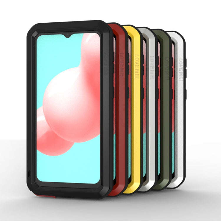 LOVE MEI Metal Shockproof Waterproof Dustproof Protective Case with Glass, For Samsung Galaxy A32...