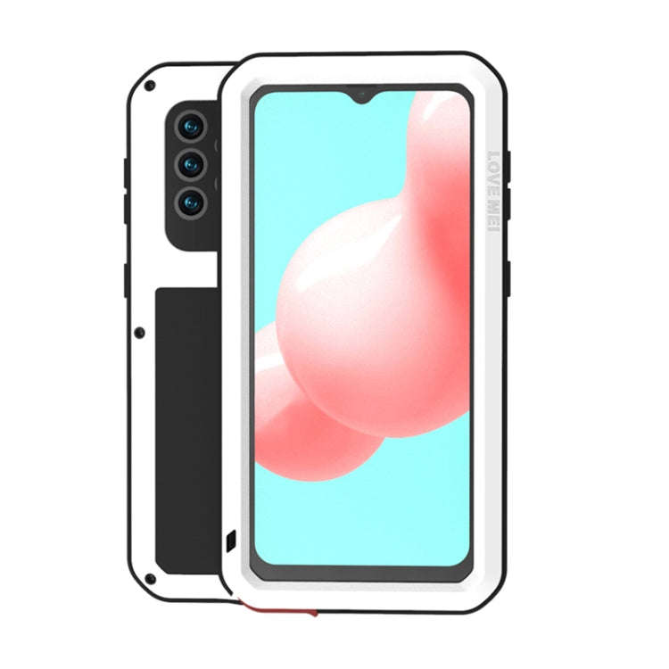 LOVE MEI Metal Shockproof Waterproof Dustproof Protective Case with Glass, For Samsung Galaxy A32...