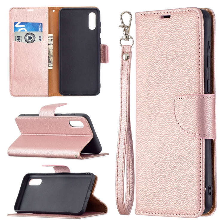 Litchi Texture Pure Color Horizontal Flip Leather Case with Holder & Card Slots & Wallet & Lanyar...