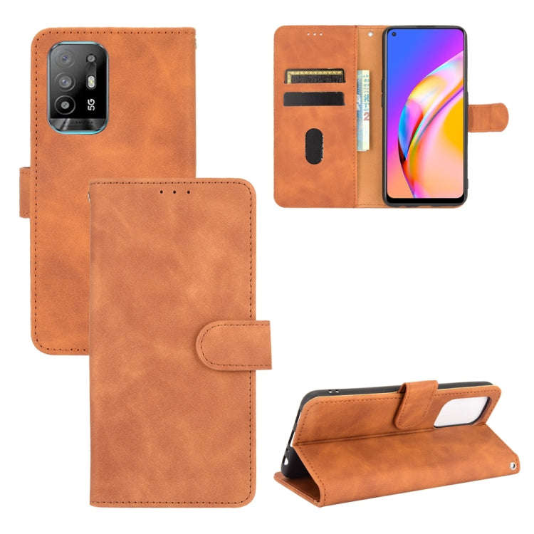 Solid Color Skin Feel Magnetic Buckle Horizontal Flip Calf Texture PU Leather Case with Holder & ...