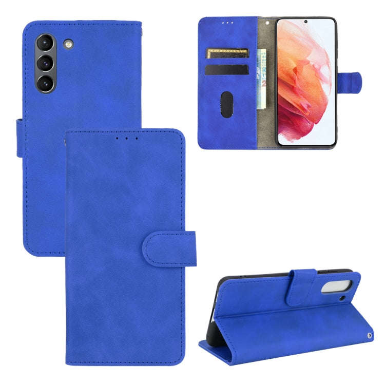 Solid Color Skin Feel Magnetic Buckle Horizontal Flip Calf Texture PU Leather Case with Holder & ...