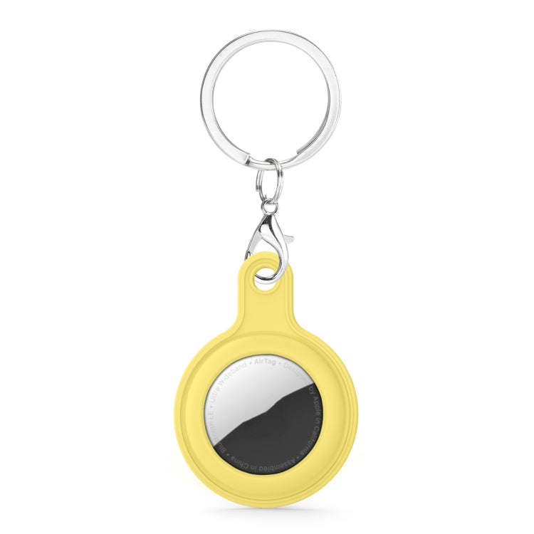 Gel Leather Case Cover with Switchable Keychain Ring for AirTag 2nd Gen / AirTag 1st Gen