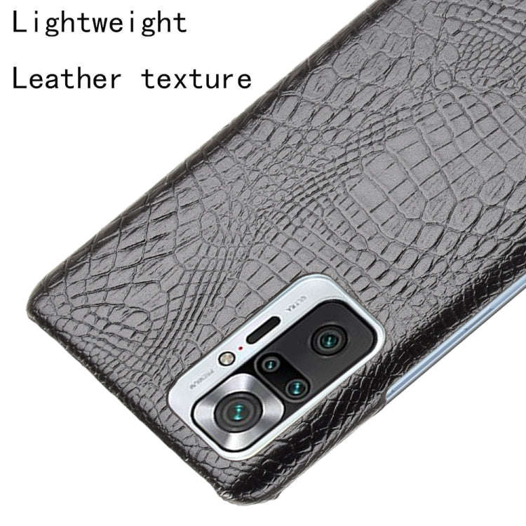 Shockproof Crocodile Texture PC + PU Case, For Xiaomi Redmi Note 10 Pro (India version) / Note 10...