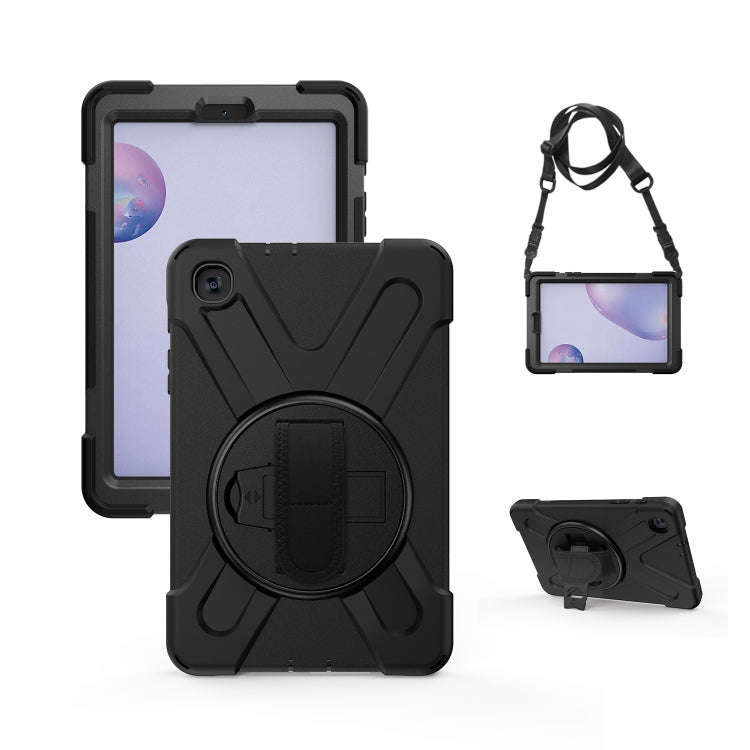 Shockproof Colorful Silicone + PC Protective Case with Holder & Shoulder Strap & Hand Strap, For ...