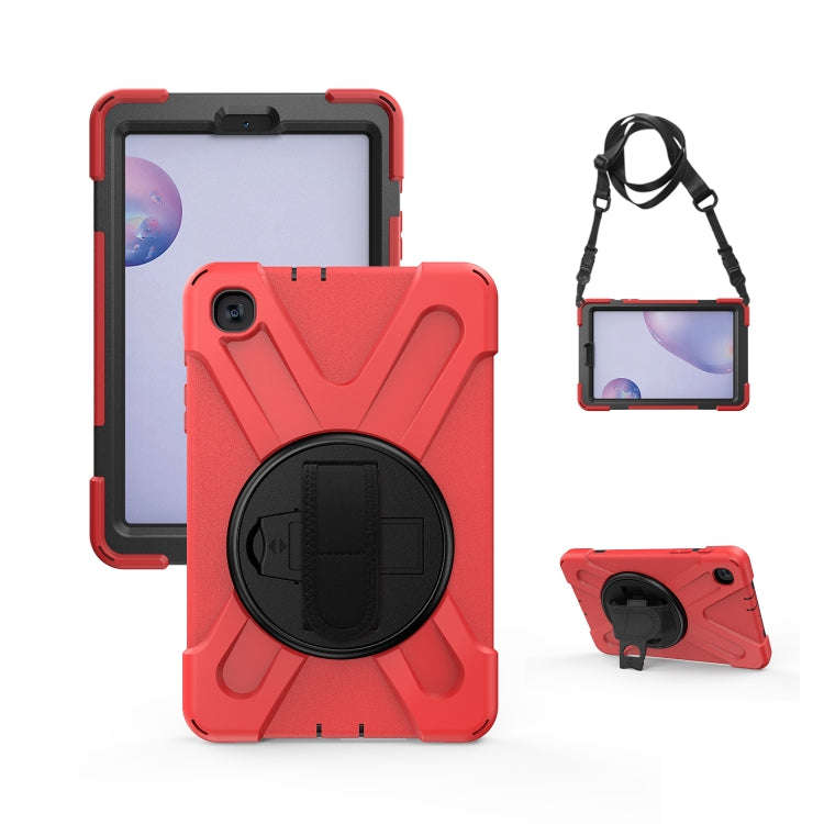 Shockproof Colorful Silicone + PC Protective Case with Holder & Shoulder Strap & Hand Strap, For ...