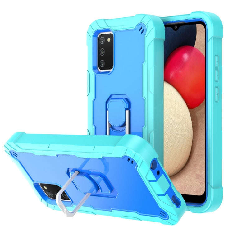 PC + Rubber 3-layers Shockproof Protective Case with Rotating Holder, For Samsung Galaxy A02s, Fo...