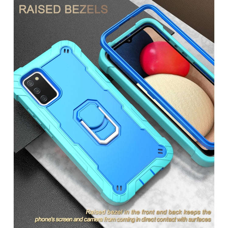 PC + Rubber 3-layers Shockproof Protective Case with Rotating Holder, For Samsung Galaxy A02s, Fo...