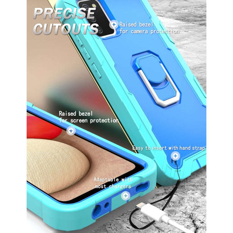 PC + Rubber 3-layers Shockproof Protective Case with Rotating Holder, For Samsung Galaxy A02s, Fo...