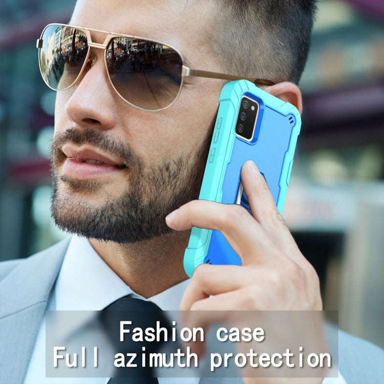 PC + Rubber 3-layers Shockproof Protective Case with Rotating Holder, For Samsung Galaxy A02s, Fo...