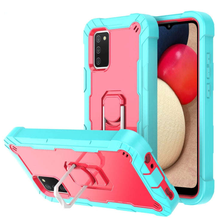 PC + Rubber 3-layers Shockproof Protective Case with Rotating Holder, For Samsung Galaxy A02s, Fo...
