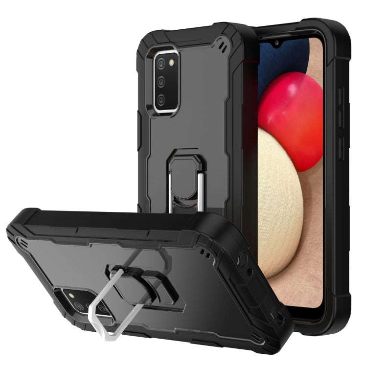 PC + Rubber 3-layers Shockproof Protective Case with Rotating Holder, For Samsung Galaxy A02s, Fo...