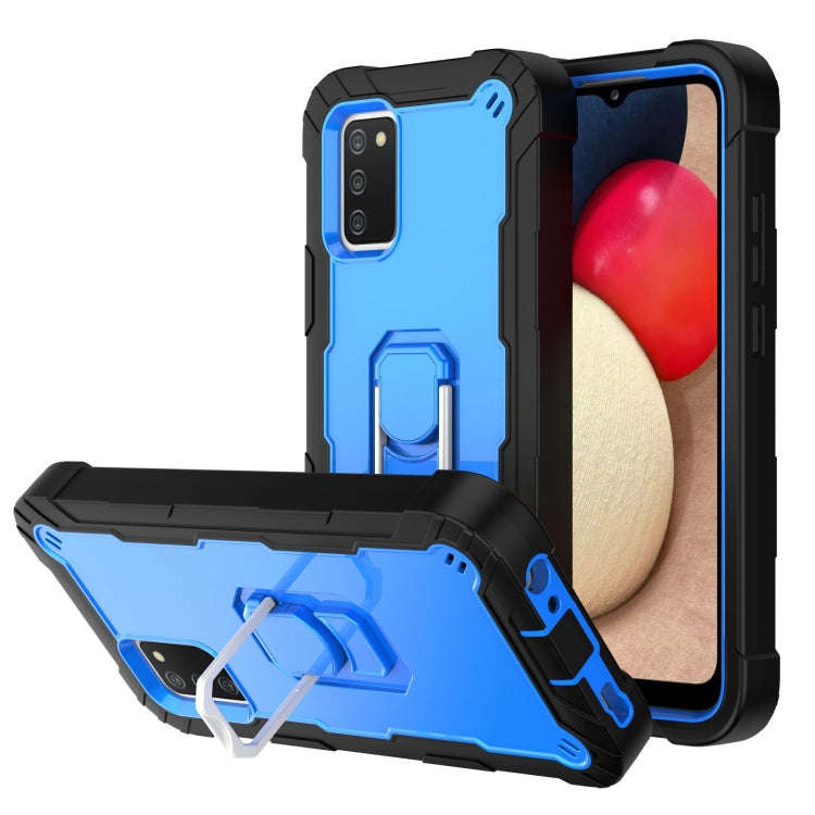 PC + Rubber 3-layers Shockproof Protective Case with Rotating Holder, For Samsung Galaxy A02s, Fo...
