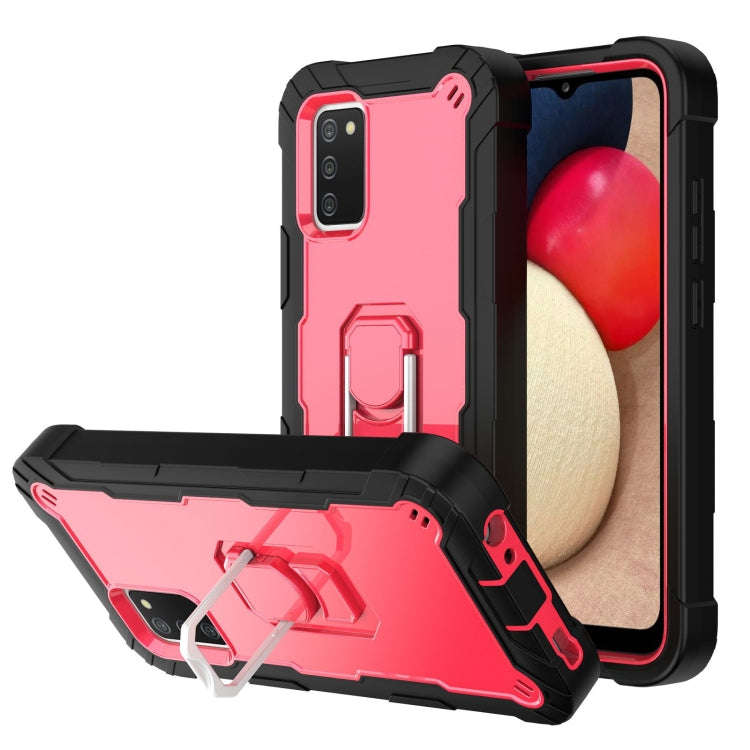 PC + Rubber 3-layers Shockproof Protective Case with Rotating Holder, For Samsung Galaxy A02s, Fo...