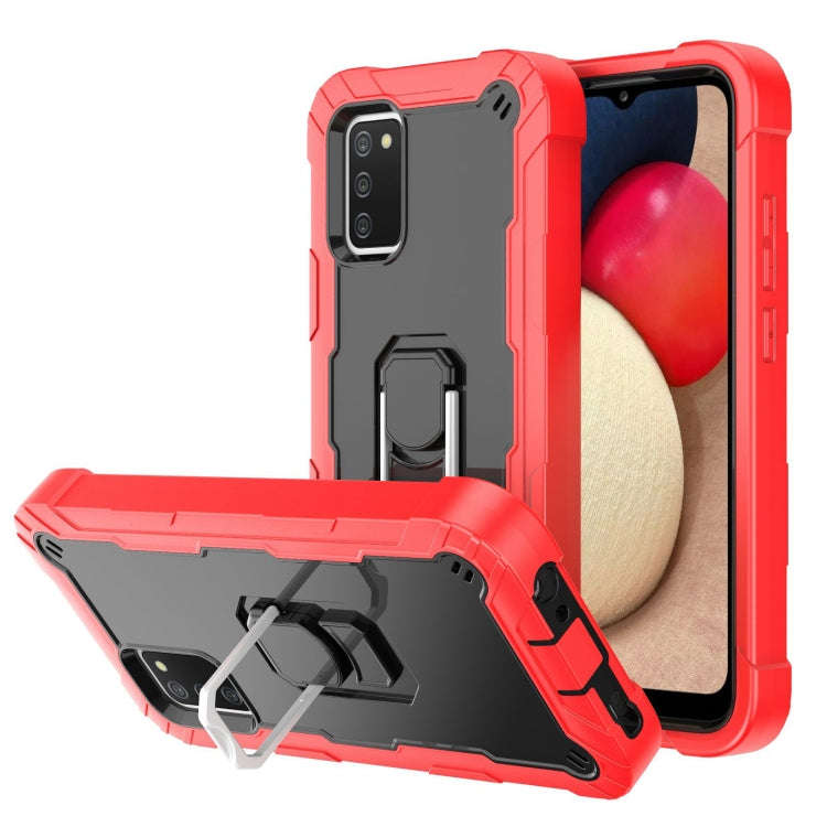 PC + Rubber 3-layers Shockproof Protective Case with Rotating Holder, For Samsung Galaxy A02s, Fo...