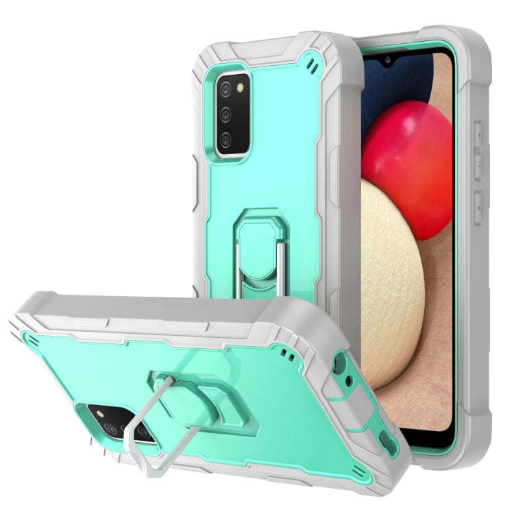 PC + Rubber 3-layers Shockproof Protective Case with Rotating Holder, For Samsung Galaxy A02s, Fo...