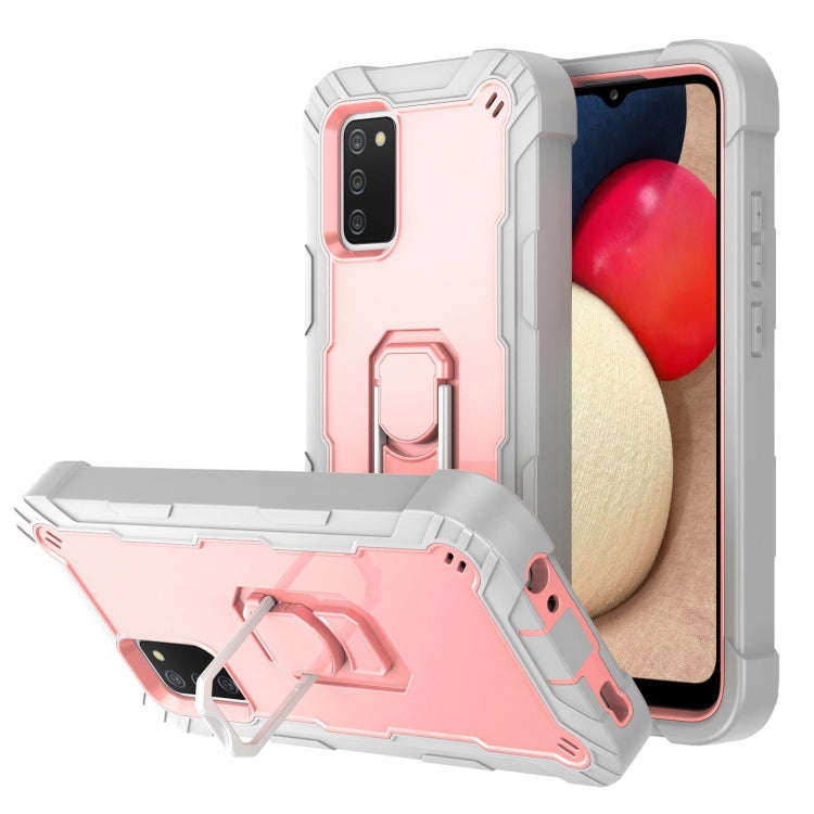 PC + Rubber 3-layers Shockproof Protective Case with Rotating Holder, For Samsung Galaxy A02s, Fo...