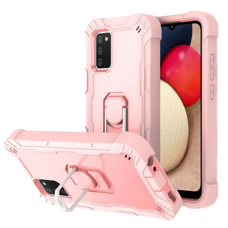 PC + Rubber 3-layers Shockproof Protective Case with Rotating Holder, For Samsung Galaxy A02s, Fo...