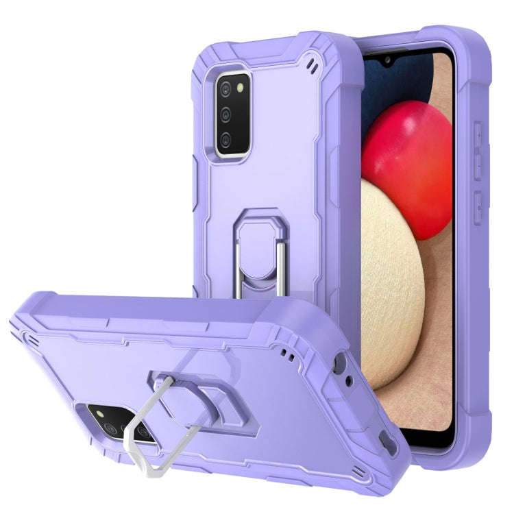 PC + Rubber 3-layers Shockproof Protective Case with Rotating Holder, For Samsung Galaxy A02s, Fo...