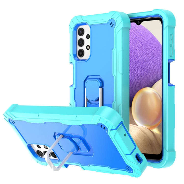 PC + Rubber 3-layers Shockproof Protective Case with Rotating Holder, For Samsung Galaxy A02s, Fo...