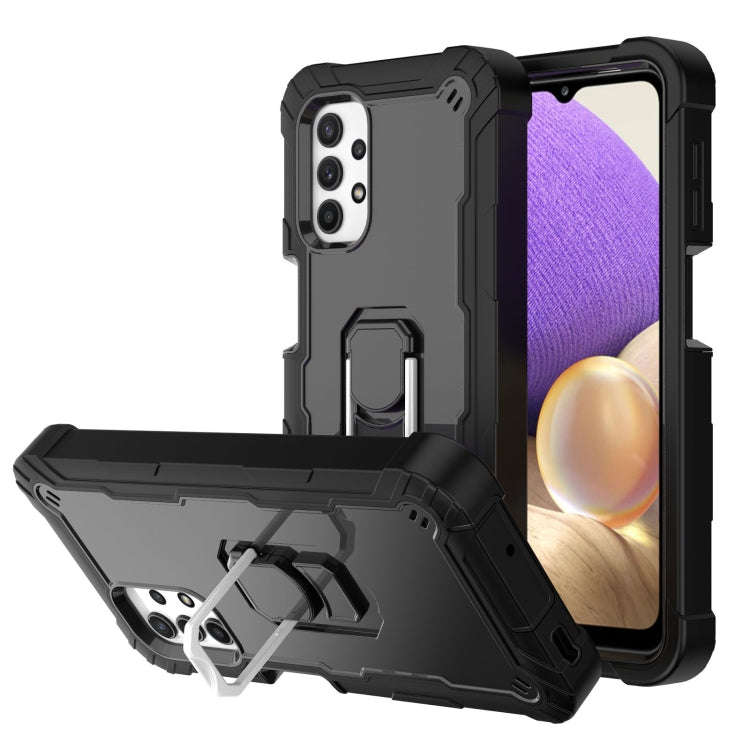 PC + Rubber 3-layers Shockproof Protective Case with Rotating Holder, For Samsung Galaxy A02s, Fo...