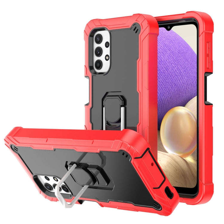 PC + Rubber 3-layers Shockproof Protective Case with Rotating Holder, For Samsung Galaxy A02s, Fo...