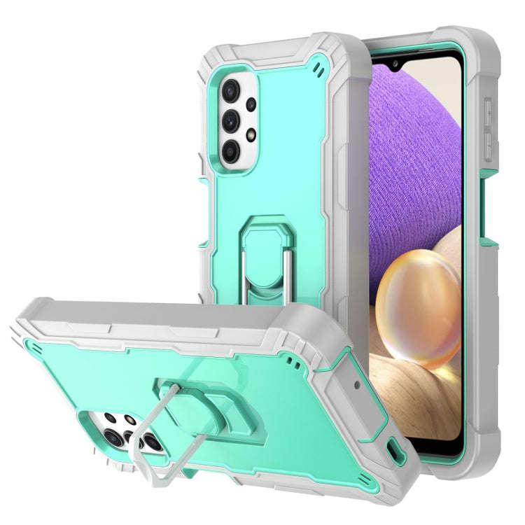 PC + Rubber 3-layers Shockproof Protective Case with Rotating Holder, For Samsung Galaxy A02s, Fo...