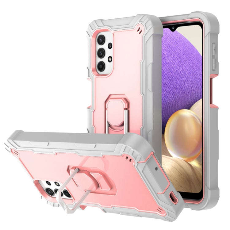 PC + Rubber 3-layers Shockproof Protective Case with Rotating Holder, For Samsung Galaxy A02s, Fo...