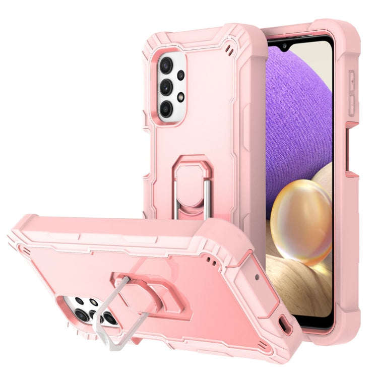 PC + Rubber 3-layers Shockproof Protective Case with Rotating Holder, For Samsung Galaxy A02s, Fo...