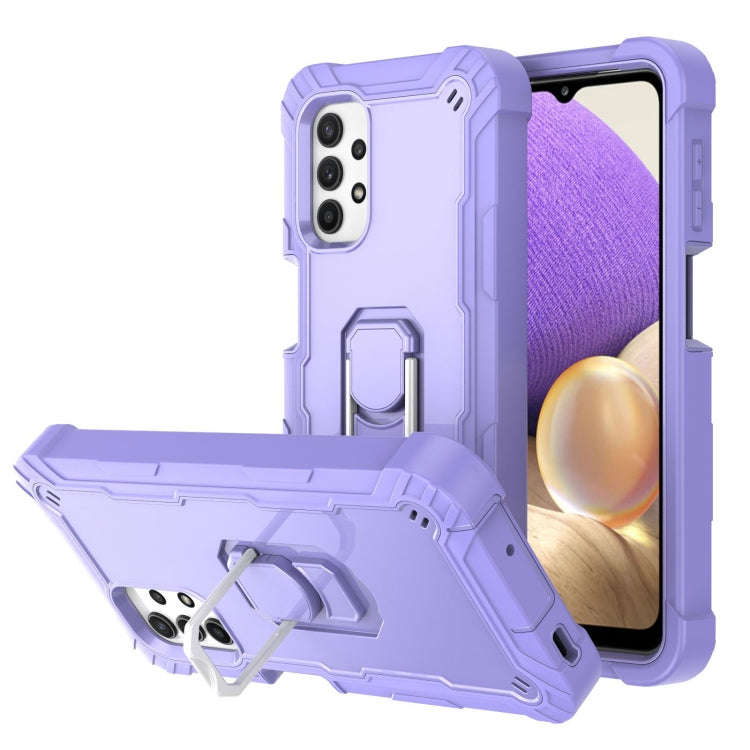 PC + Rubber 3-layers Shockproof Protective Case with Rotating Holder, For Samsung Galaxy A02s, Fo...