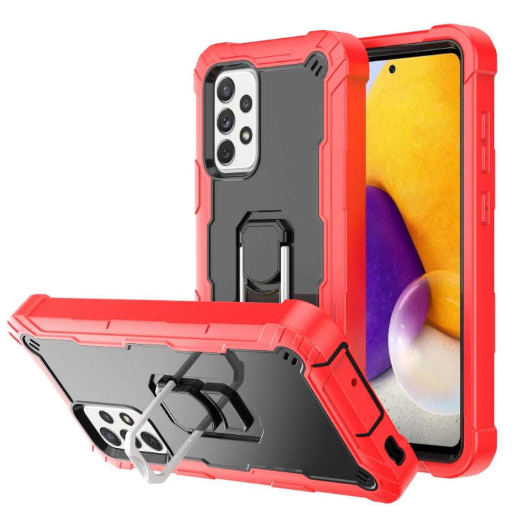PC + Rubber 3-layers Shockproof Protective Case with Rotating Holder, For Samsung Galaxy A02s, Fo...