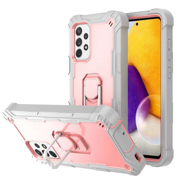 PC + Rubber 3-layers Shockproof Protective Case with Rotating Holder, For Samsung Galaxy A02s, Fo...