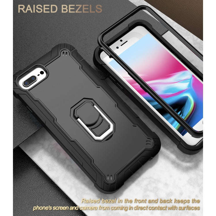 PC + Rubber 3-layers Shockproof Protective Case with Rotating Holder, For iPhone 8 Plus / 7 Plus,...