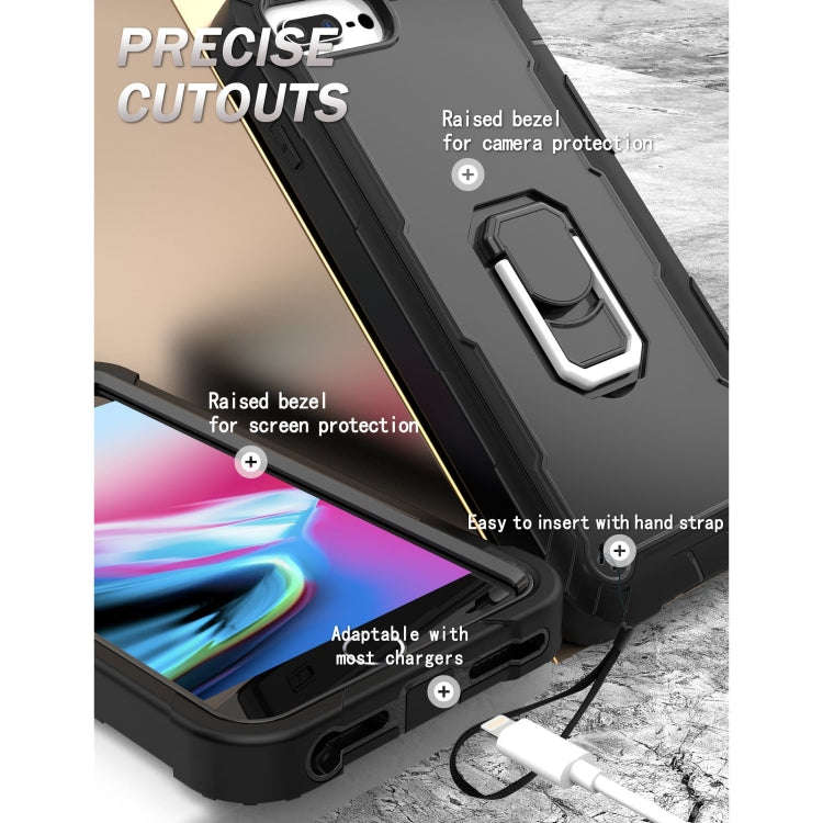 PC + Rubber 3-layers Shockproof Protective Case with Rotating Holder, For iPhone 8 Plus / 7 Plus,...