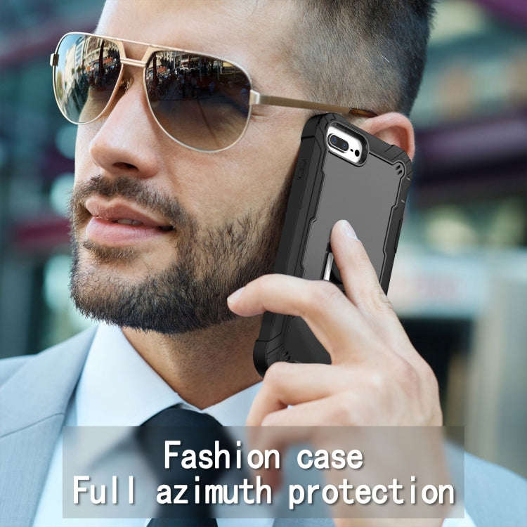 PC + Rubber 3-layers Shockproof Protective Case with Rotating Holder, For iPhone 8 Plus / 7 Plus,...