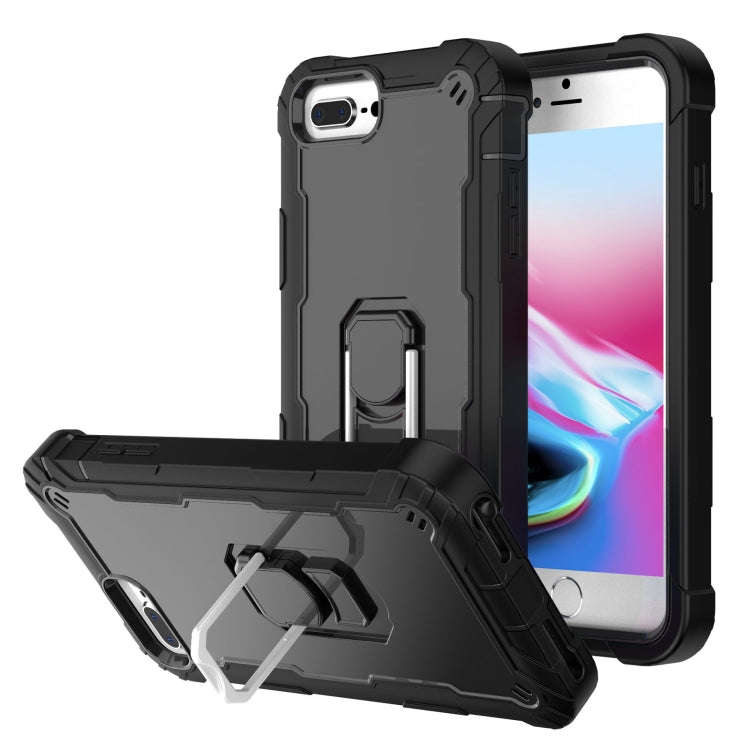 PC + Rubber 3-layers Shockproof Protective Case with Rotating Holder, For iPhone 8 Plus / 7 Plus,...