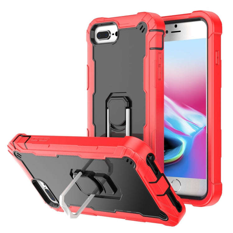 PC + Rubber 3-layers Shockproof Protective Case with Rotating Holder, For iPhone 8 Plus / 7 Plus,...