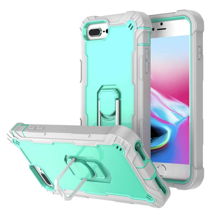 PC + Rubber 3-layers Shockproof Protective Case with Rotating Holder, For iPhone 8 Plus / 7 Plus,...
