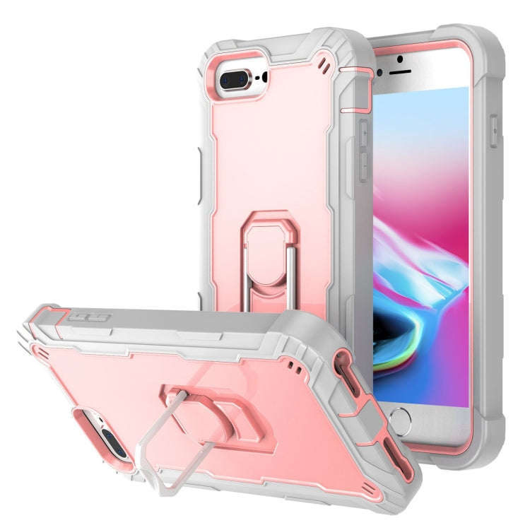 PC + Rubber 3-layers Shockproof Protective Case with Rotating Holder, For iPhone 8 Plus / 7 Plus,...